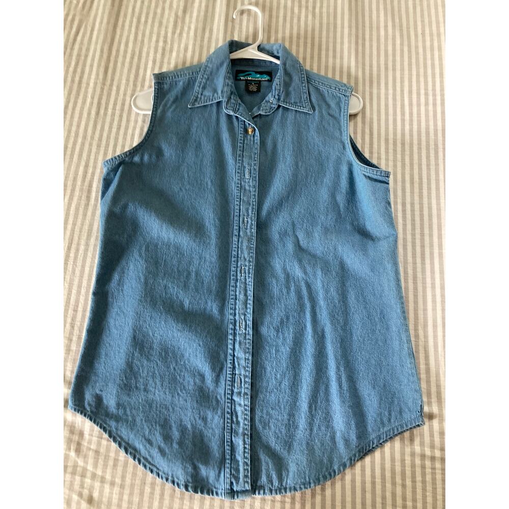 Tri-Mountain denim vest women's medium